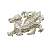 Sterling Silver Welsh Dragon Charm Pendant Vintage c1970