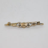 Sterling Silver Green Agate Stylised Hearts Pattern Brooch Pin Vintage c1970's