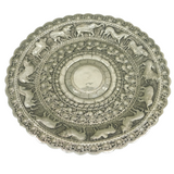 19th Century Ceylonese White Metal Animal Pattern Dish Antique c1880s