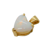 14ct Yellow Gold Heart-Cut Opal Sweetheart Pendant Vintage c1970s
