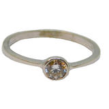 Sterling Silver Paste Solitaire Band Ring Vintage c1970 Size M 1/2