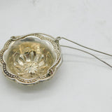 19th Century French .950 Standard Silver Teapot Floral Tea Strainer Antique