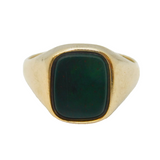 9ct Yellow Gold & Bloodstone Set Signet Ring Vintage 1960 Birmingham