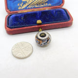Sterling Silver and Coloured Glass Bead Charm Pendant Vintage c1970