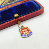 Sterling Silver and Enamel Sark Traveller Shield Charm Pendant Vintage c1970