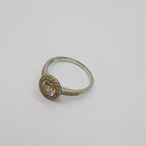 Sterling Silver Paste Circle Design Dress Ring Modern c1990 Size S