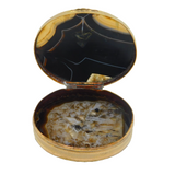 George III Gilt Metal & Banded Agate Double-Sided Snuff Box Antique c1760s