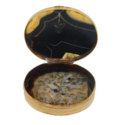 George III Gilt Metal & Banded Agate Double-Sided Snuff Box Antique c1760s