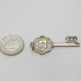 Sterling Silver 21st Birthday Key Charm Pendant Vintage c1970s