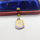 Sterling Silver and Enamel Christchurch Shield Charm Pendant Vintage c1970