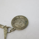Sterling Silver Knife, Fork & Plate Charm Pendant Vintage c1970