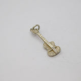 Sterling Silver Guitar Charm Pendant Vintage c1970
