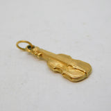 9ct Yellow Gold Musical Violin Charm Pendant Vintage 1970 London