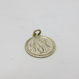 19th Century Sterling Silver 'YJM' Dime Love Token Charm Pendant Antique c1890's