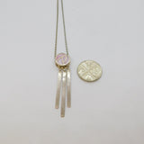 Sterling Silver Celtic Nouveau Style Pink Shell Pendant Necklace Modern c2000