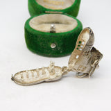 Sterling Silver Opening Family in the Shoe Charm Pendant Vintage c1970