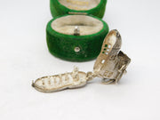 Sterling Silver Opening Family in the Shoe Charm Pendant Vintage c1970