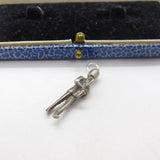 Sterling Silver Marching Band Soldier with Saxophone Charm Pendant Vintage c1970