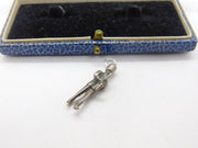 Sterling Silver Marching Band Soldier with Saxophone Charm Pendant Vintage c1970