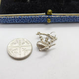 Sterling Silver Scottish Bagpipes Charm Pendant Vintage c1970