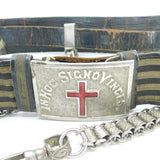 Victorian Masonic Knights Templar Silver Plate Enamel Uniform Belt c1900 Antique