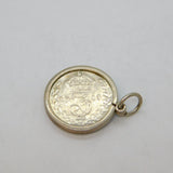 Sterling Silver George V Threepence Coin Charm Pendant Antique 1917