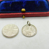 Authentic Three Pence Coin Charm Pendant George V 1935