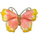 Sterling Silver & Colourful Enamel Butterfly Brooch Pin Antique c1940 Art Deco