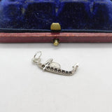 Sterling Silver Venice Gondola Charm Pendant Vintage c1970