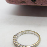 18ct White Gold & 0.45ct Diamond Half Eternity Ring Vintage c1970 Size N 1/2 UK