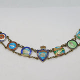 Sterling Silver & Colourful Enamel Bahamas Souvenir Bracelet Antique c1940