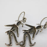 Sterling Silver Articulated Jester Hook Earrings Vintage c1970s