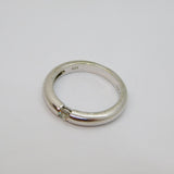 Sterling Silver CZ Solitaire Minimalist Band Dress Ring Modern c2000 Size M