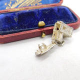 Sterling Silver Wedding Couple in the Church Opening Charm Pendant Vintage c1970