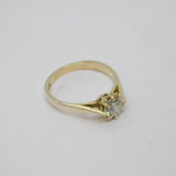 Sterling Silver CZ Solitaire Engagement Ring Vintage c1970 Size N