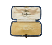 Art Deco Tooled Leather Jewellery Brooch Box 'Hill Bros, Stroud' Antique c1920s
