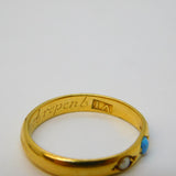 18th Century 22ct Gold Posy Ring 'A Mind Content Cannot Repent' Antique