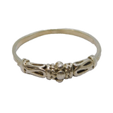 Sterling Silver Patterned Textured Dress Band Ring Vintage c1970 Size L 1/2