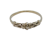 Sterling Silver Patterned Textured Dress Band Ring Vintage c1970 Size L 1/2