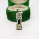 Sterling Silver Grandfather Clock Charm Pendant Vintage c1970