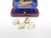 9ct Gold on Sterling Silver Gents Engine Turned Cufflinks Antique c1920