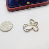 Sterling Silver Diamond Paste Butterfly Charm Pendant Vintage c1970