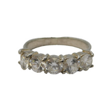 Sterling Silver Five-Stone Spinel Set Dress Ring Vintage c1970 Size O UK