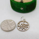 Sterling Silver I Love You Charm Pendant Vintage c1970