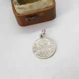 WW1 era Sterling Silver Threepence Coin Charm Pendant Antique 1918