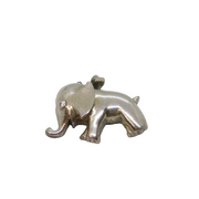 Sterling Silver Crystal Set Cute Elephant Charm Pendant Modern c2000s