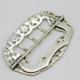 Victorian Sterling Silver Floral Pattern Belt Buckle Antique 1889 London Comyns