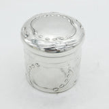 Art Nouveau Sterling Silver Floral Pattern Trinket Pot Antique 1908 London