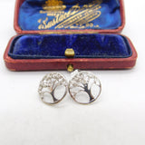 Pair of Sterling Silver Tree of Life Stud Earrings Vintage c1970