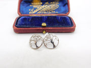 Pair of Sterling Silver Tree of Life Stud Earrings Vintage c1970